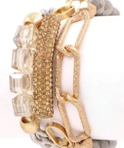 Ruby Stone Boutique ACCESSORIES Bead/Metal Bracelet Set