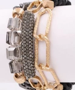 Ruby Stone Boutique ACCESSORIES Bead/Metal Bracelet Set