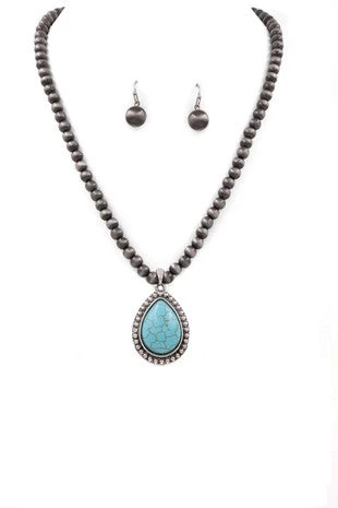 Art Turquoise Pendant Set ACCESSORIES