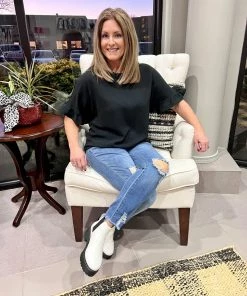 Ruby Stone Boutique TOPS Ruffle Sleeve Top