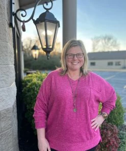 Zenana TOPS Mélange V-Neck Sweater