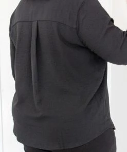 Ruby Stone Boutique Roll Me Up Top - Black