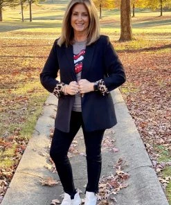 Jodifl OUTERWEAR Black Leopard Blazer