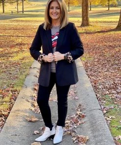 Jodifl OUTERWEAR Black Leopard Blazer