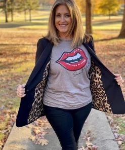 Jodifl OUTERWEAR Black Leopard Blazer