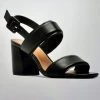 Qupid SHOES Black Strap Block Heel Show