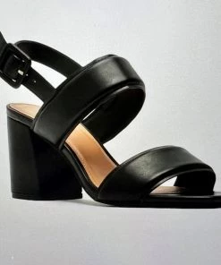 Qupid SHOES Black Strap Block Heel Show