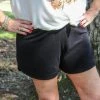 Ruby Stone Boutique Black Terry Shorts