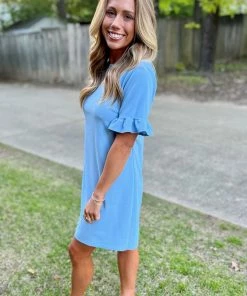 2Hearts DRESSES Blue V-Back Dress