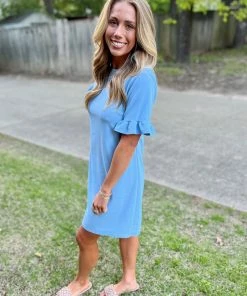 2Hearts DRESSES Blue V-Back Dress