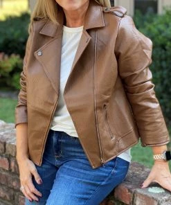 Andree By Unit Camel Leather Look Jacket
