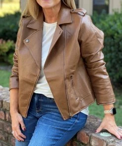 Andree By Unit Camel Leather Look Jacket