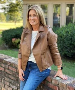 Andree By Unit Camel Leather Look Jacket