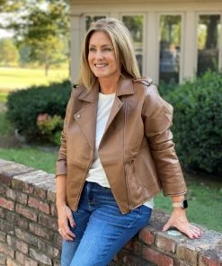 Andree By Unit Camel Leather Look Jacket
