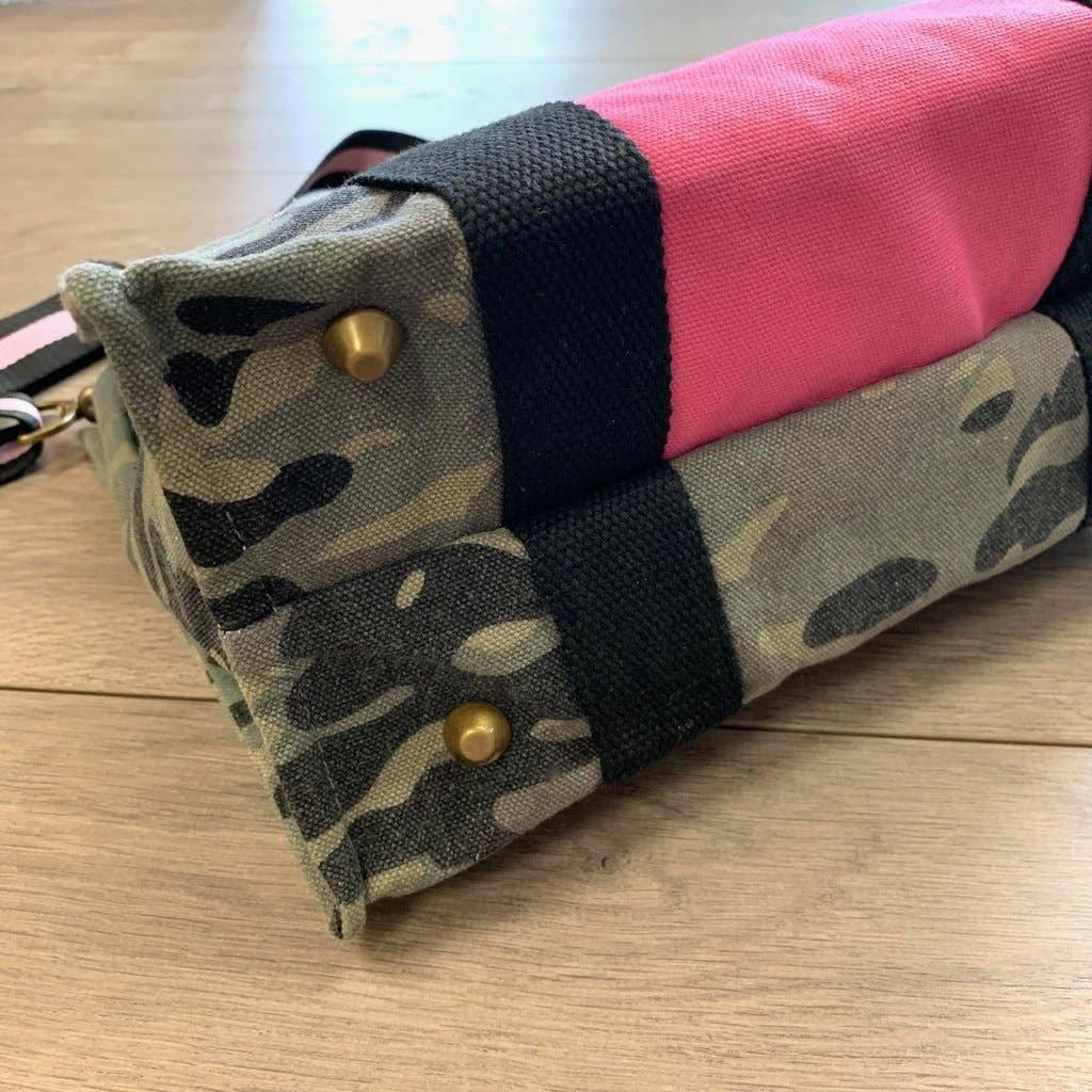 Pretty Simple Camo Pink Canvas Crossbody ACCESSORIES