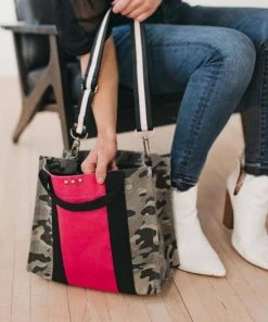 Pretty Simple Camo Pink Canvas Crossbody ACCESSORIES