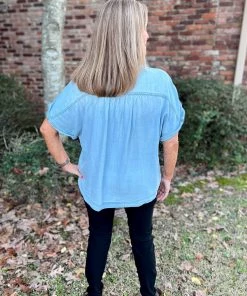 Easel Washed Denim Shirt TOPS