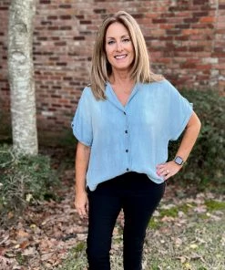 Easel Washed Denim Shirt TOPS