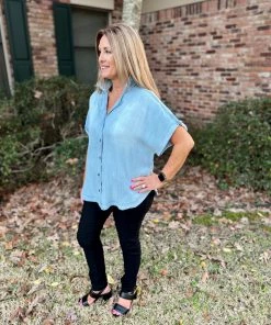 Easel Washed Denim Shirt TOPS