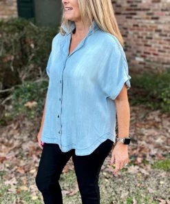 Easel Washed Denim Shirt TOPS