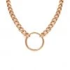 Ruby Stone Boutique Ring Pendant Chain Necklace - Gold