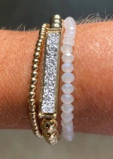 Ruby Stone Boutique Druzy Stone Bracelet Set