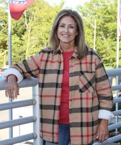 Andree By Unit Plaid Sherpa Lined Shacket TOPS