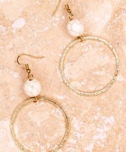 Dylan Gold Ivory Circle Earrings ACCESSORIES