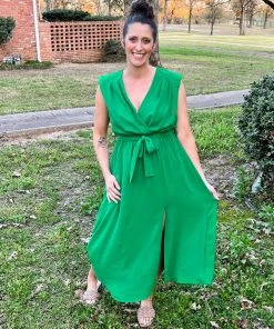 EPretty Green Slit Dress