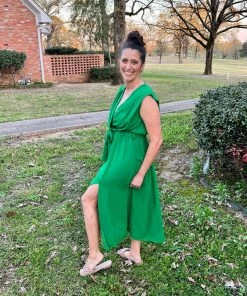 EPretty Green Slit Dress