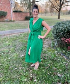 EPretty Green Slit Dress