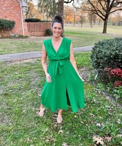 EPretty Green Slit Dress