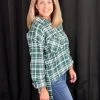 Andree By Unit Hunter Green Plaid Top