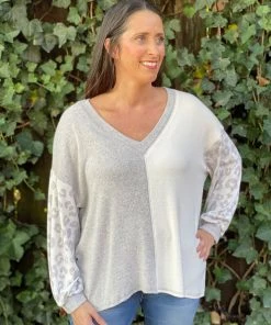 Gilli Color Block Animal Print Sweater