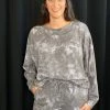 Zenana Grey Tie Dye Lounge Set SHORTS