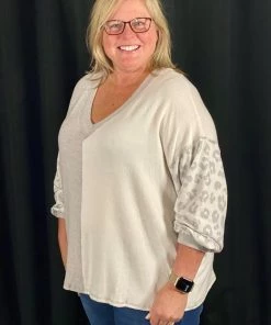 Gilli Color Block Animal Print Sweater