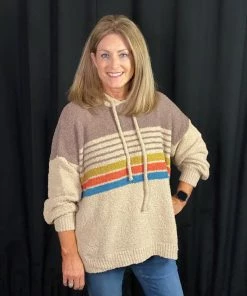 Ruby Stone Boutique Stripped Hoodie TOPS