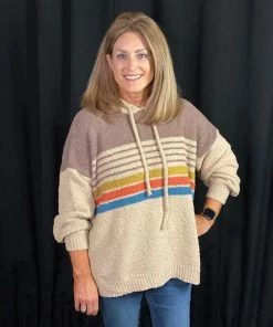 Ruby Stone Boutique Stripped Hoodie TOPS