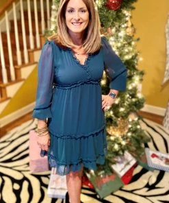 Andree By Unit Hunter Green Babydoll Dress DRESSES