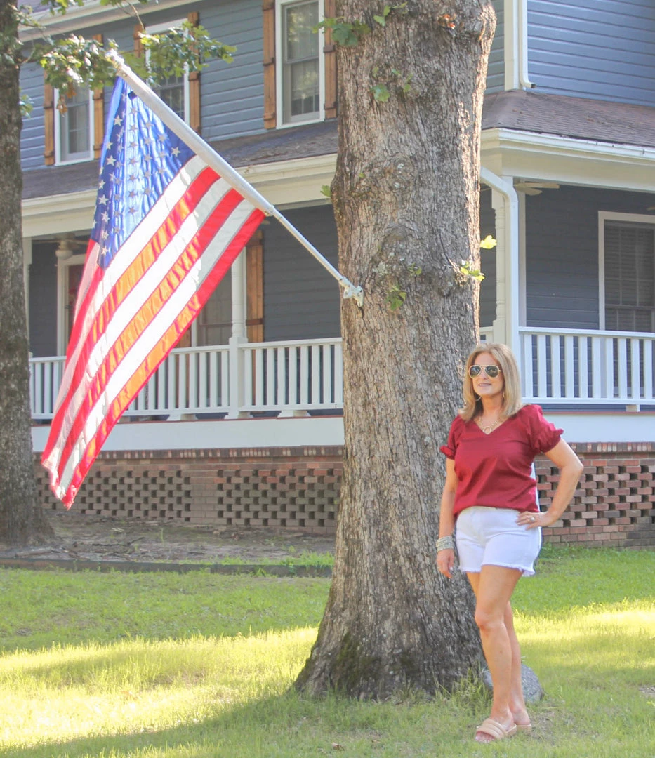 Ruby Stone Boutique Red Jewel Top