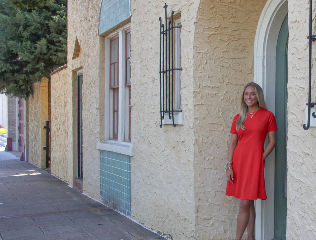 Ruby Stone Boutique DRESSES Red Fit And Flare Dress