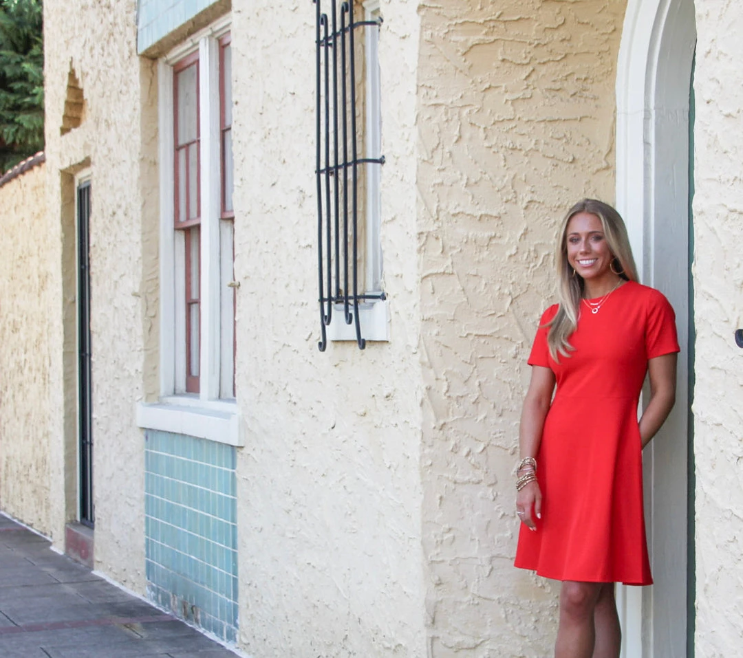 Ruby Stone Boutique DRESSES Red Fit And Flare Dress