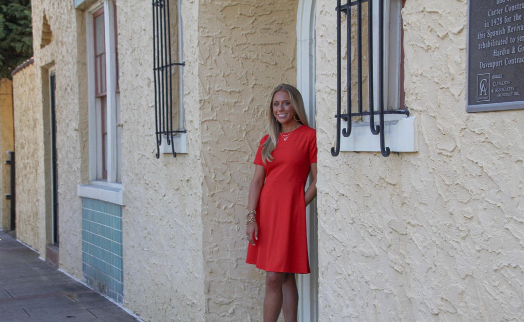 Ruby Stone Boutique DRESSES Red Fit And Flare Dress