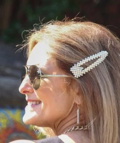 Ruby Stone Boutique Pearl Triangle Hair Pin ACCESSORIES