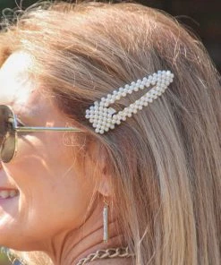 Ruby Stone Boutique Pearl Triangle Hair Pin ACCESSORIES