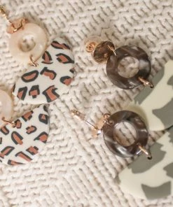 What's Hot Cheetah Print Clay Earrings
