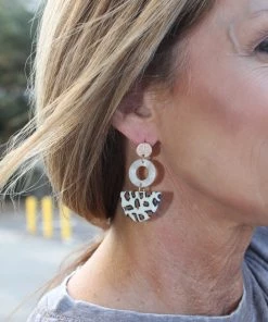 What's Hot Cheetah Print Clay Earrings