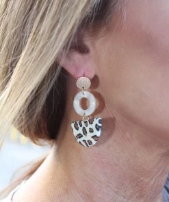 What's Hot Cheetah Print Clay Earrings