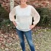 Kori America Ivory Dot Blouse TOPS