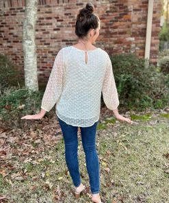 Kori America Ivory Dot Blouse TOPS